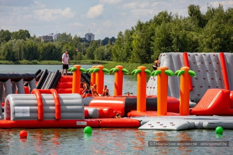 Открыт уникальный водный аттракцион на озере Бородина в Гомеле