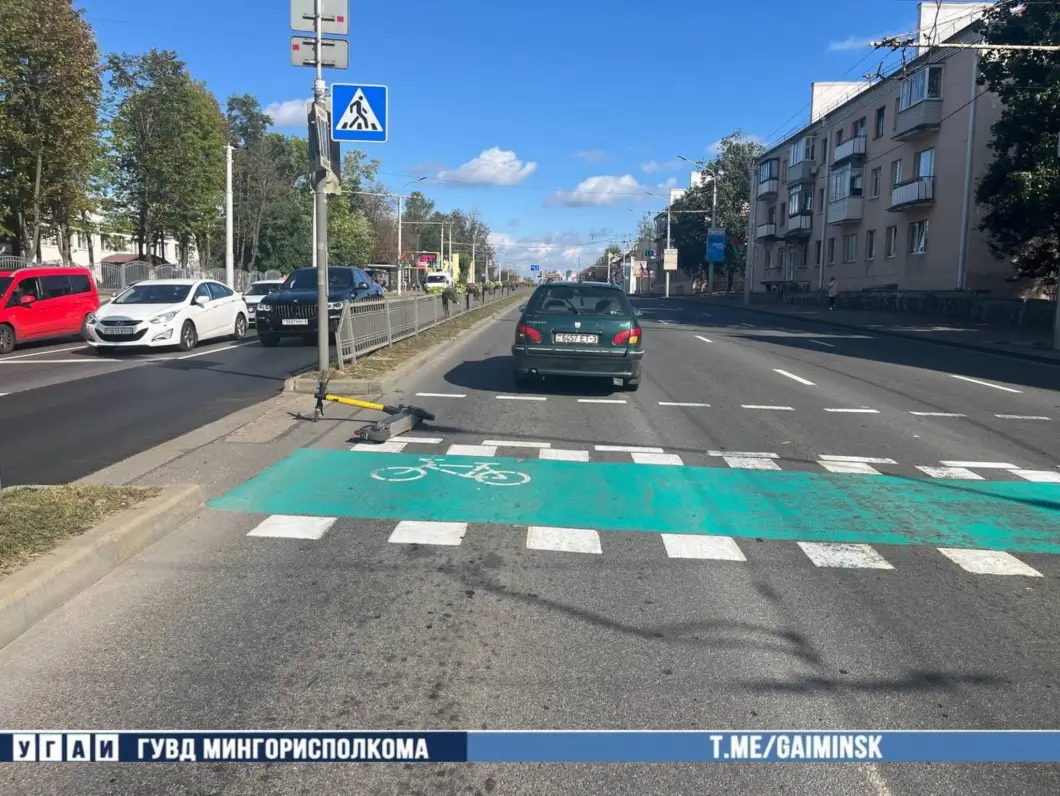 В Минске электросамокатчица пострадала в ДТП на улице Орловской