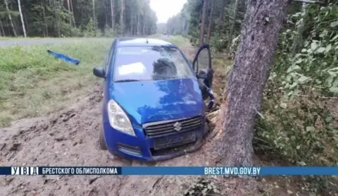 В Пружанском районе водитель уснул за рулем и врезался в дерево