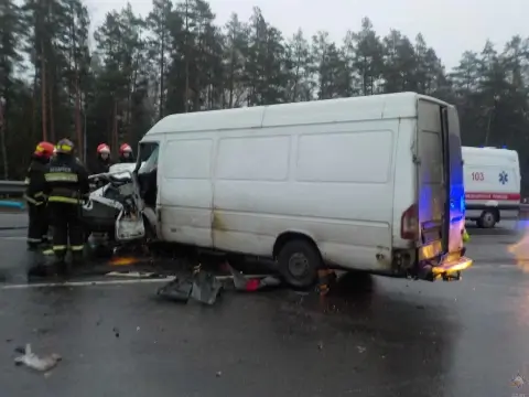 Спасатели деблокировали 61-летнего водителя после столкновения грузовиков в Бобруйском районе