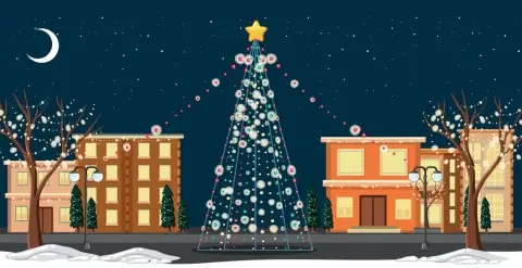 В Гродно начали устанавливать новогоднюю елку на площади Ленина