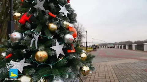 Набережная Сожа превращается в новогодний маршрут: предприятия Гомеля установили первые тематические ёлки