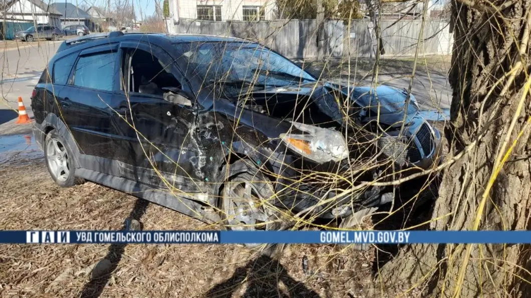 Жесткие ДТП на улицах Гомеля — почему две легковушки протаранили дерево и столб
